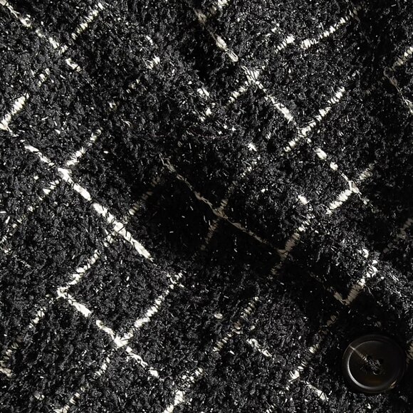 NWOT On 34th Women's Metallic Plaid Tweed Blazer Black SZ-18W - Picture 8 of 12